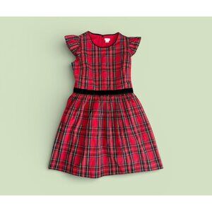 CREWCUTS J CREW Girls Red Plaid Holiday Dress Size 12